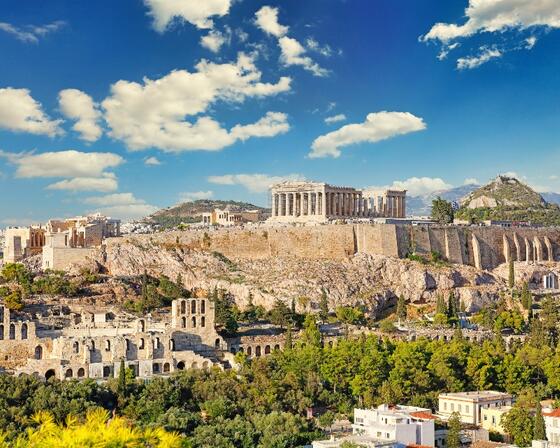 The city of Athens, Greece in the day