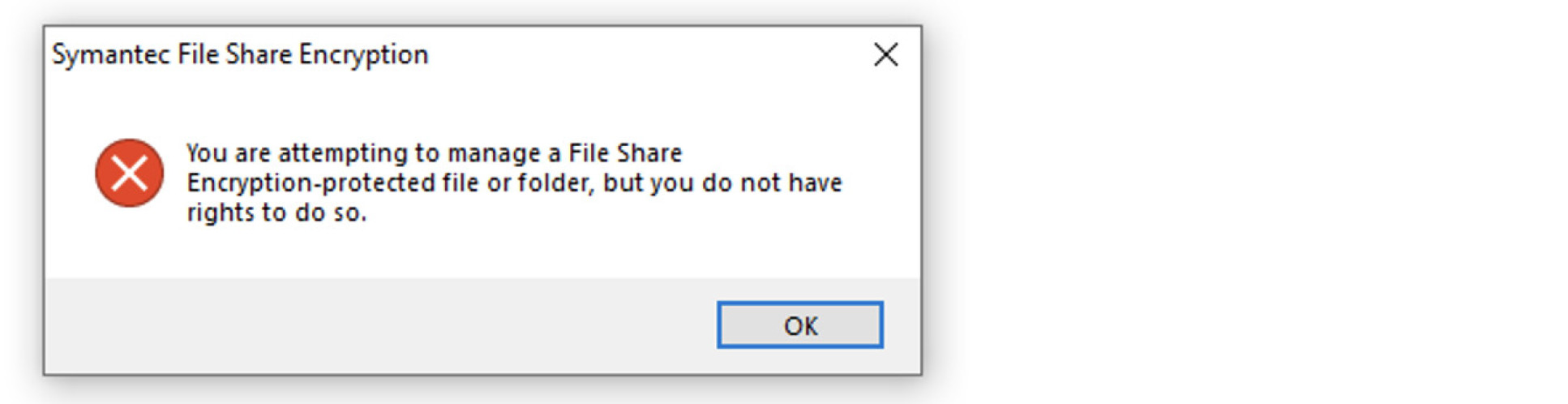 Symantec error screenshot