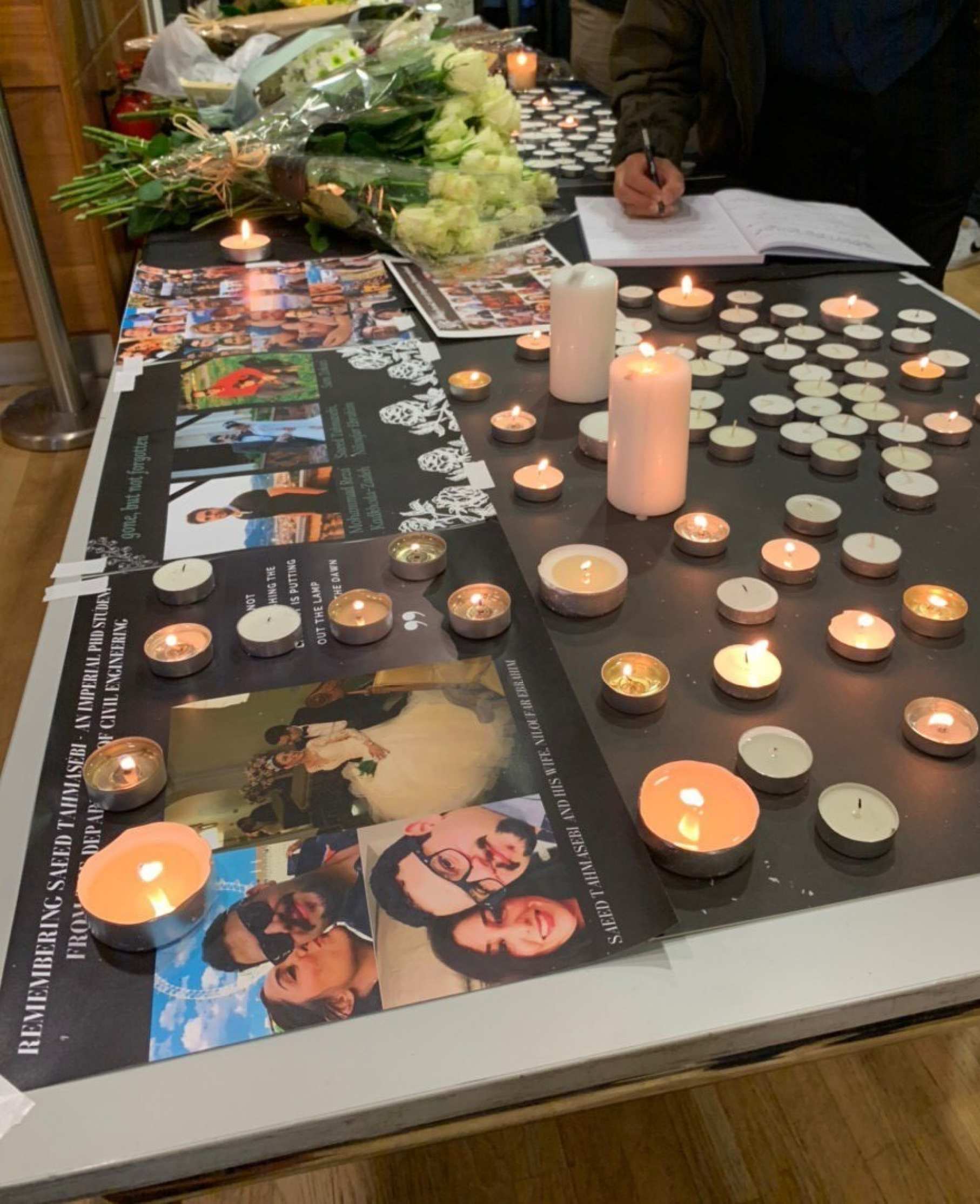 Staff and students paid tribute to Saeed at a memorial organised by the Iranian society 