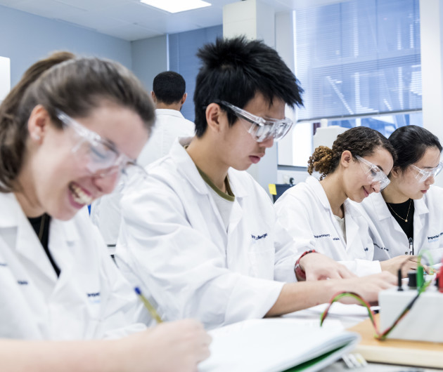 An image of students working in the lab