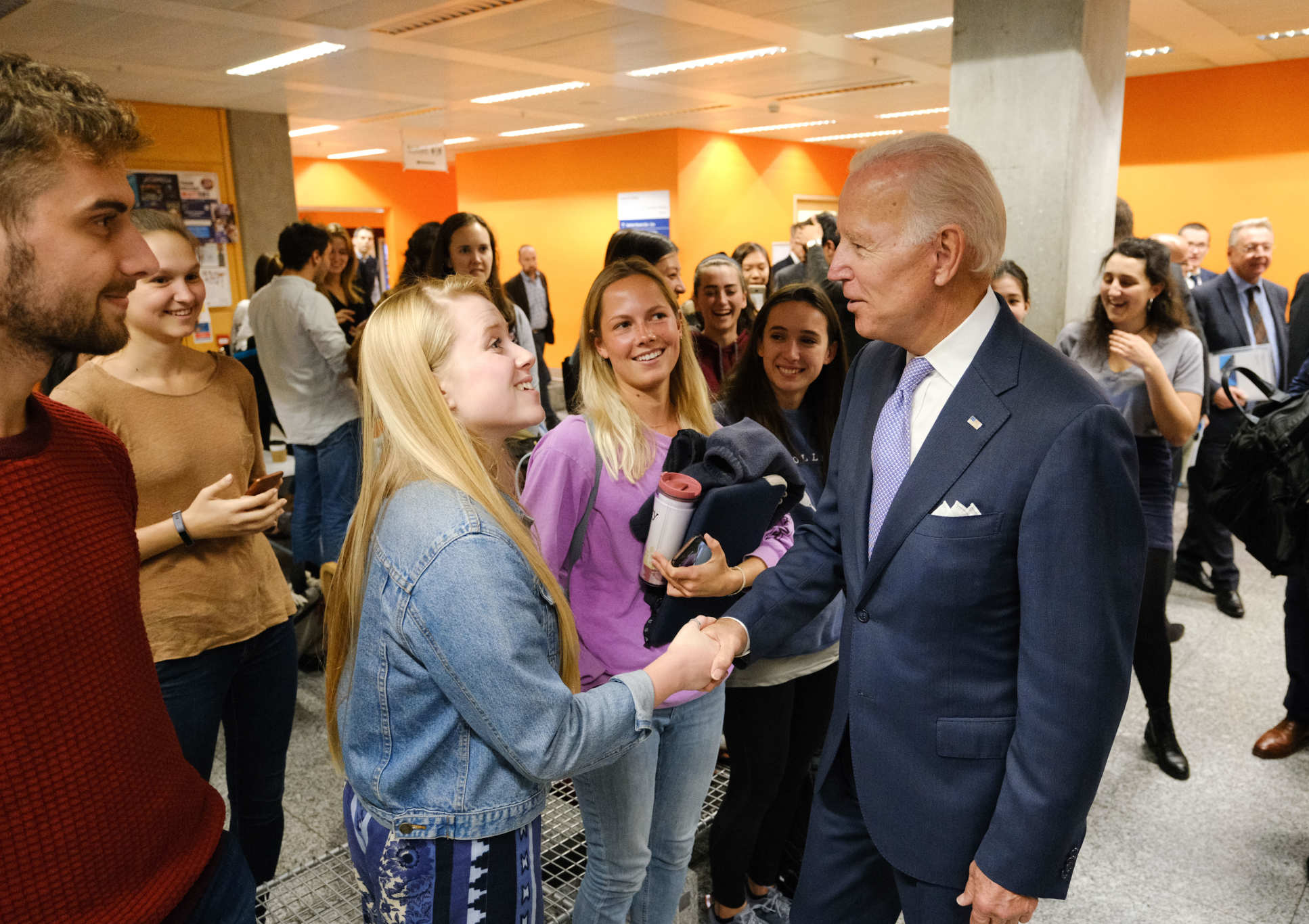 Vice President Biden spent time after his lecture meeting Imperial's talented students