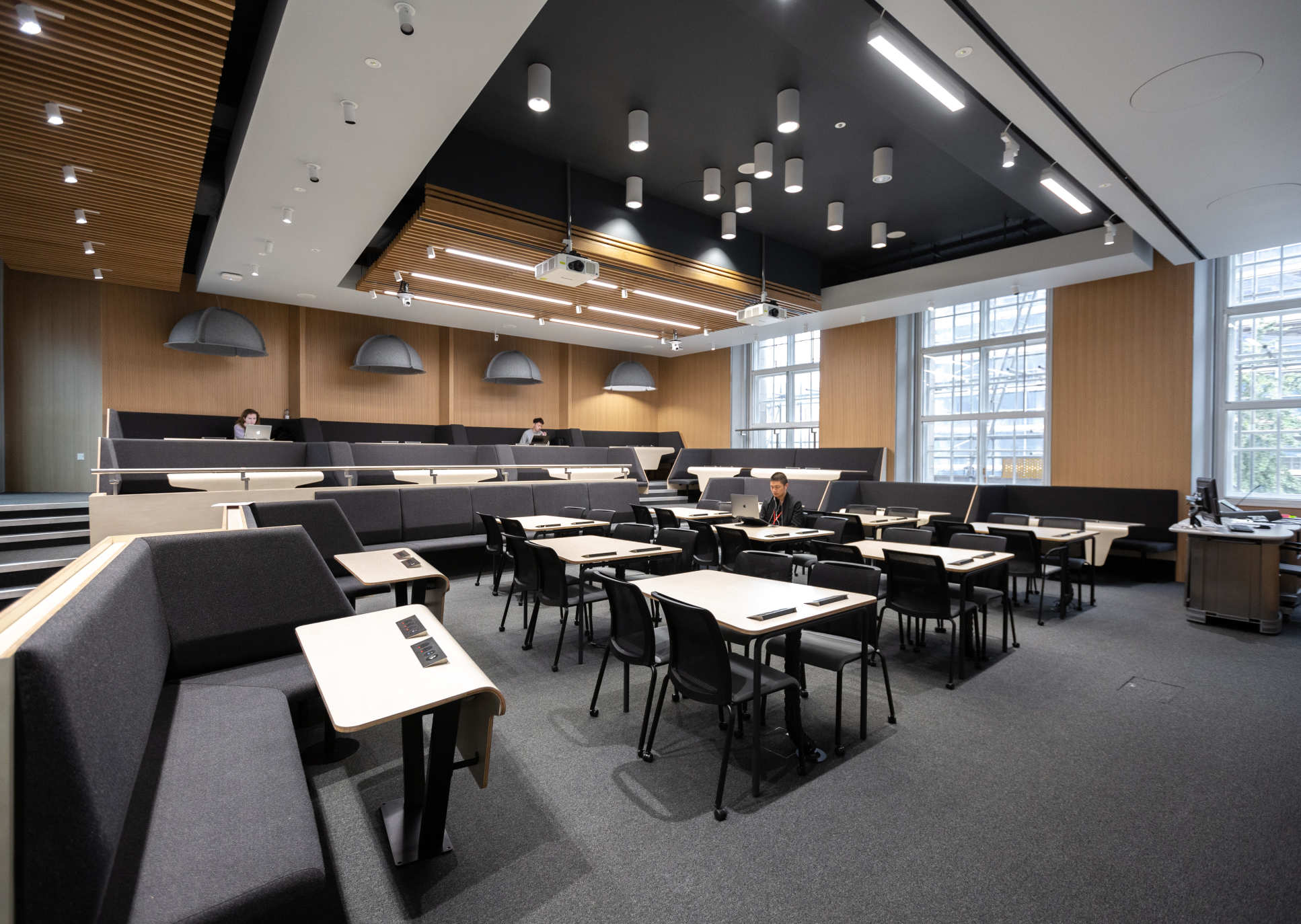 Royal School of Mines Lecture Theatre 147, post-renovation, being used for quiet study