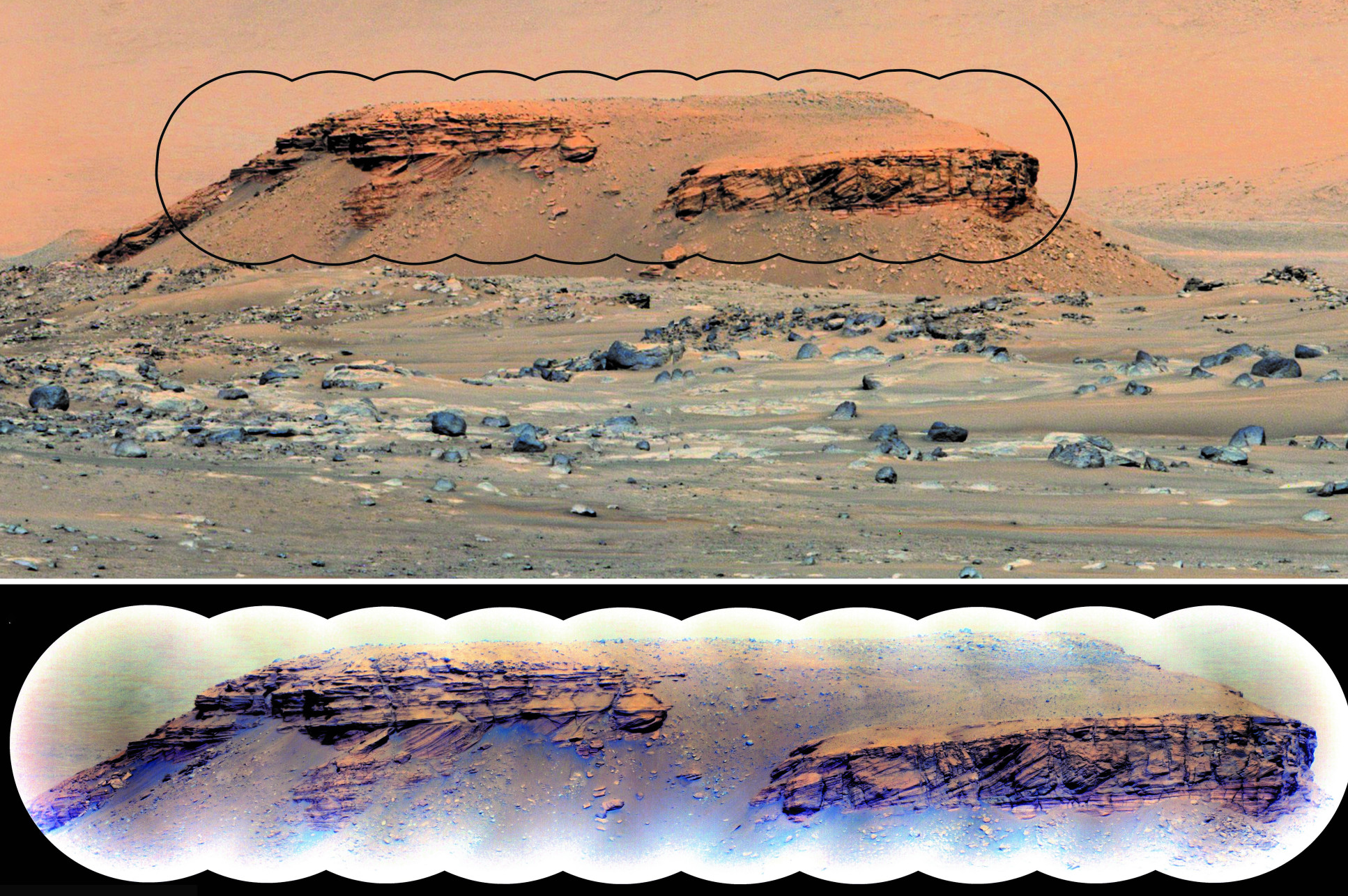 Photo showing sedimentary rock layers in the Kodiak hill