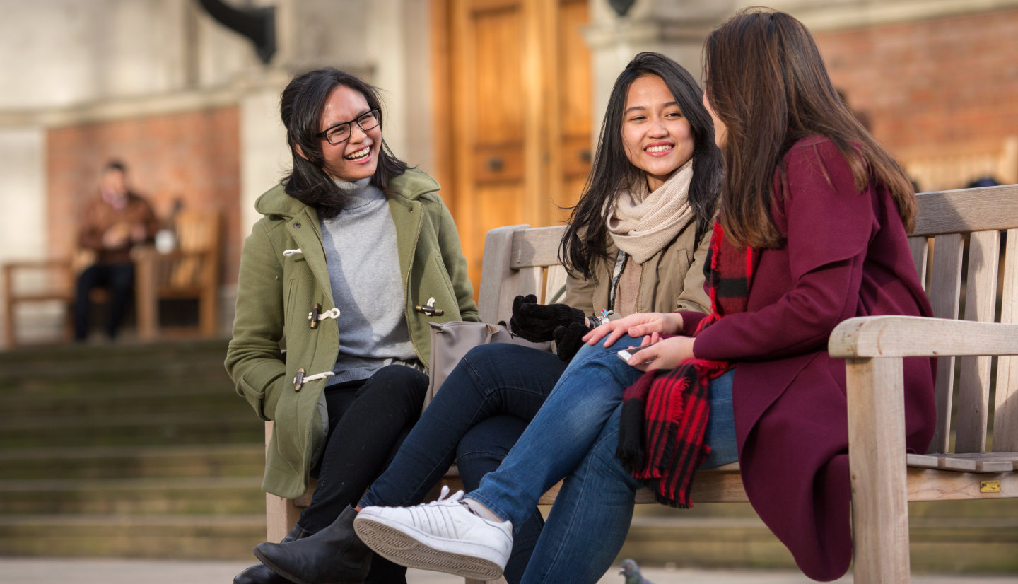 Students by the Queen's Tower
