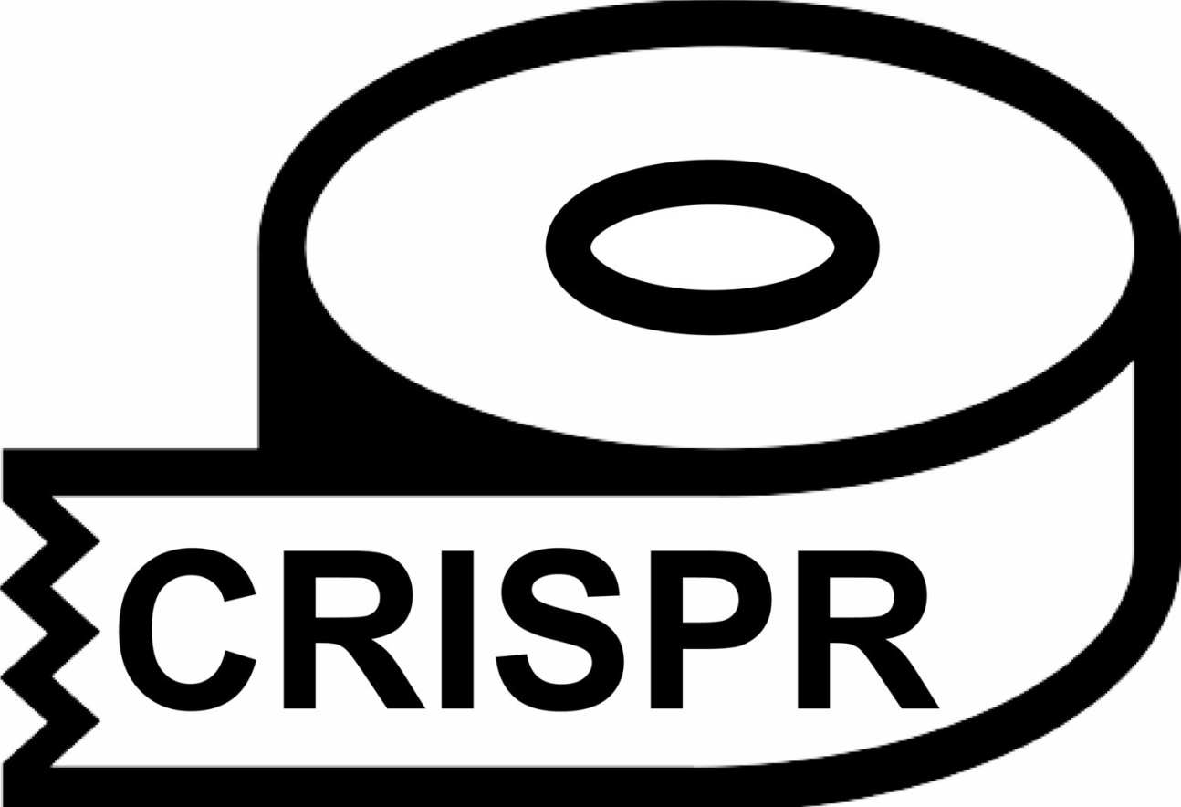 An icon of tape, with the word CRISPR written on it
