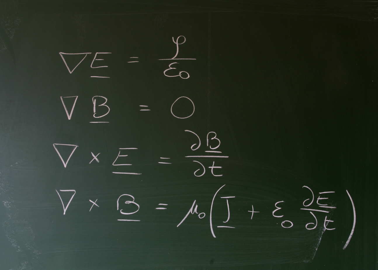 Maxwell’s equations on a blackboard