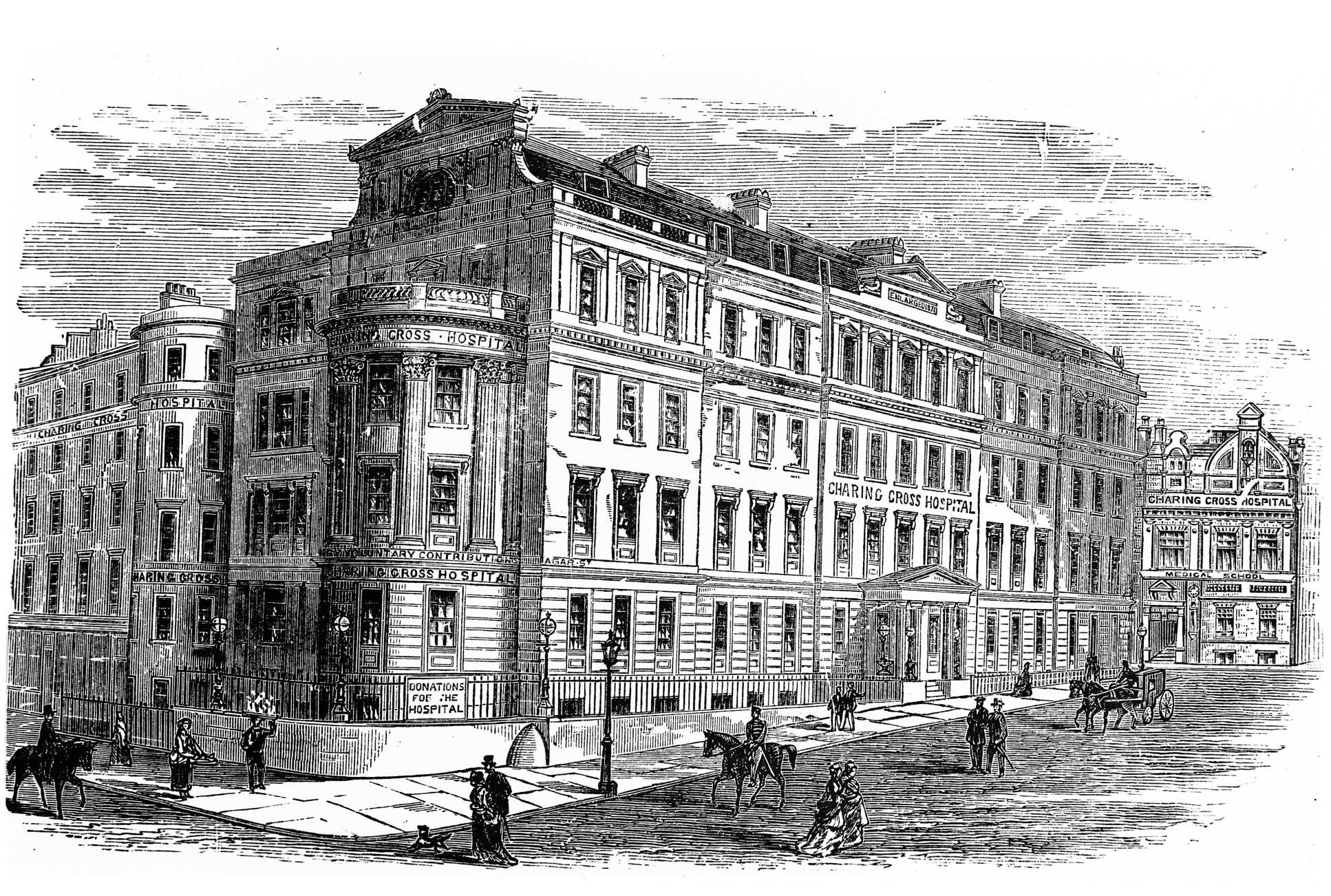 Charing Cross Hospital in 19th century