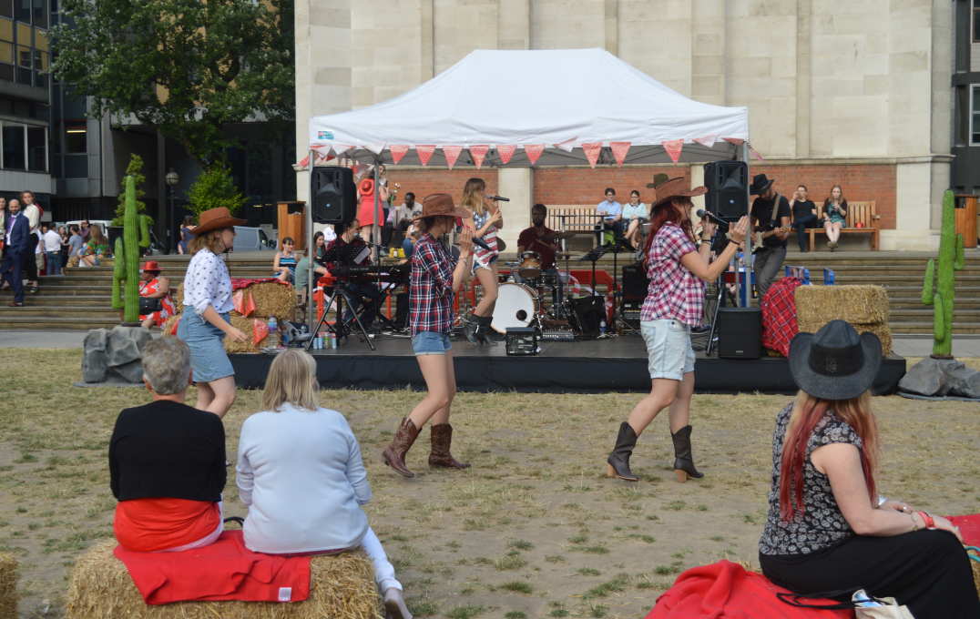 Performers at the staff party