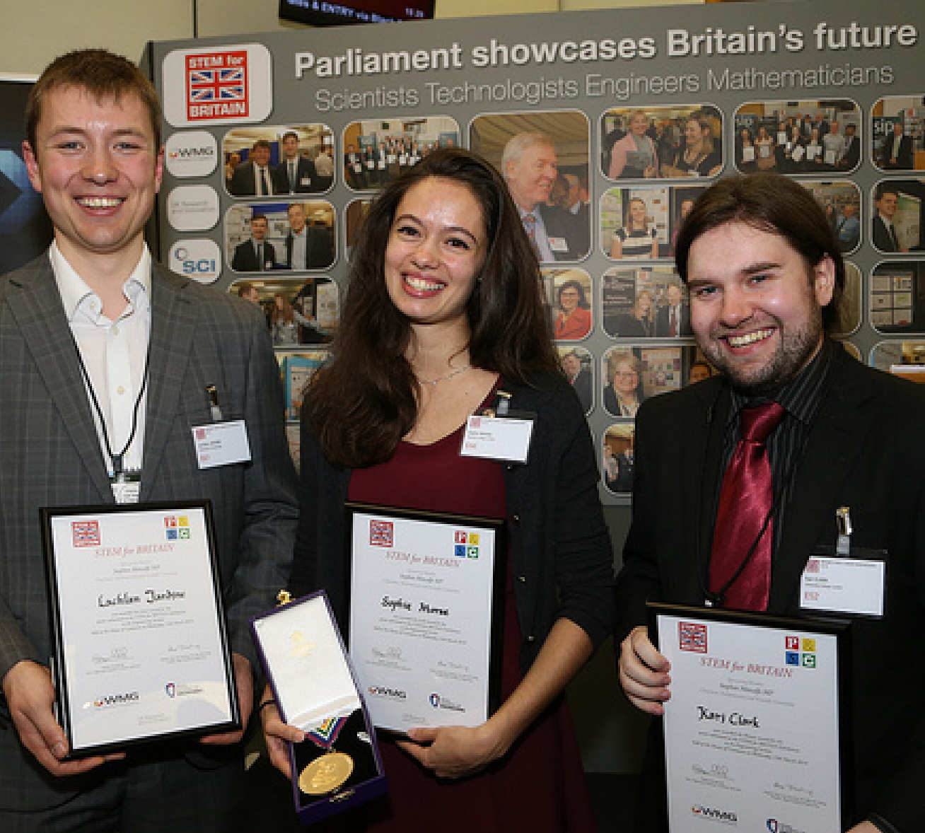 Smiley photo of the three competition winners 