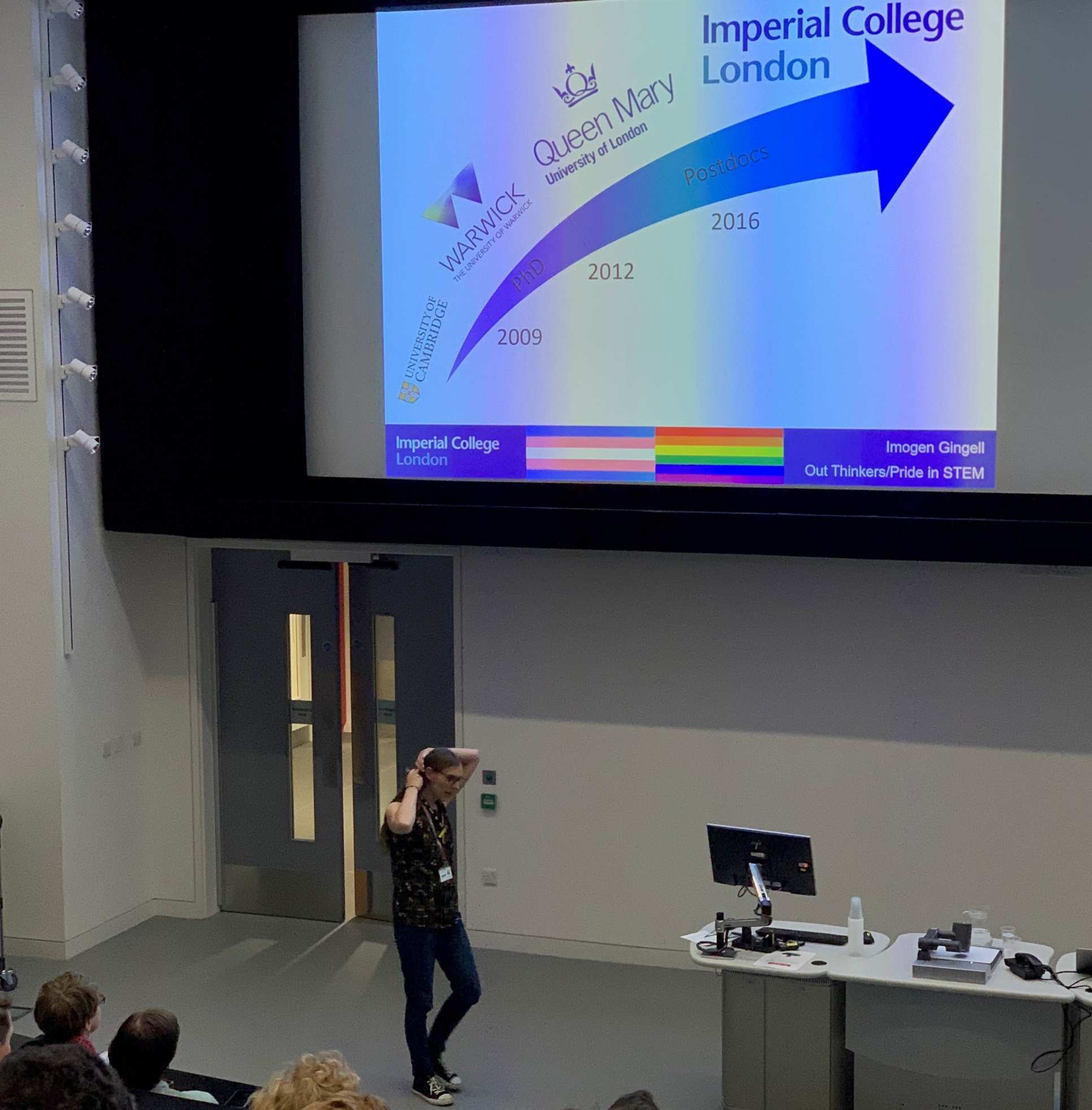 Dr Imogen Gingell talked about the need for explicit trans support and trans inclusion, the rainbow flag just isn’t enough. 