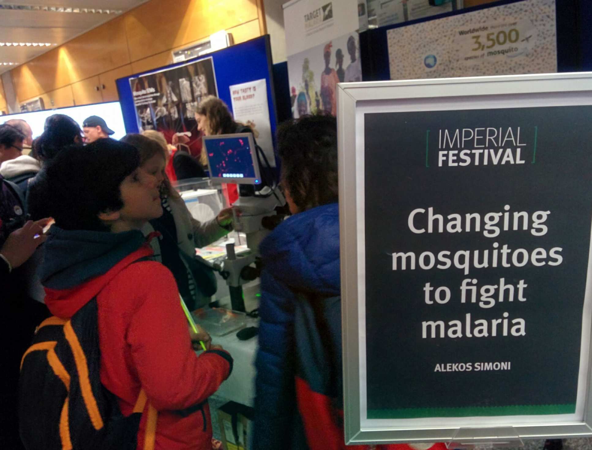 Target Malaria's stand at Imp Fest