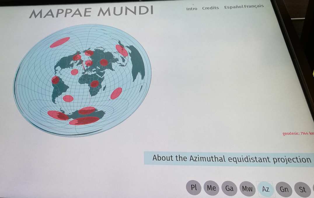 Screen showing the Azimuthal equidistant projection