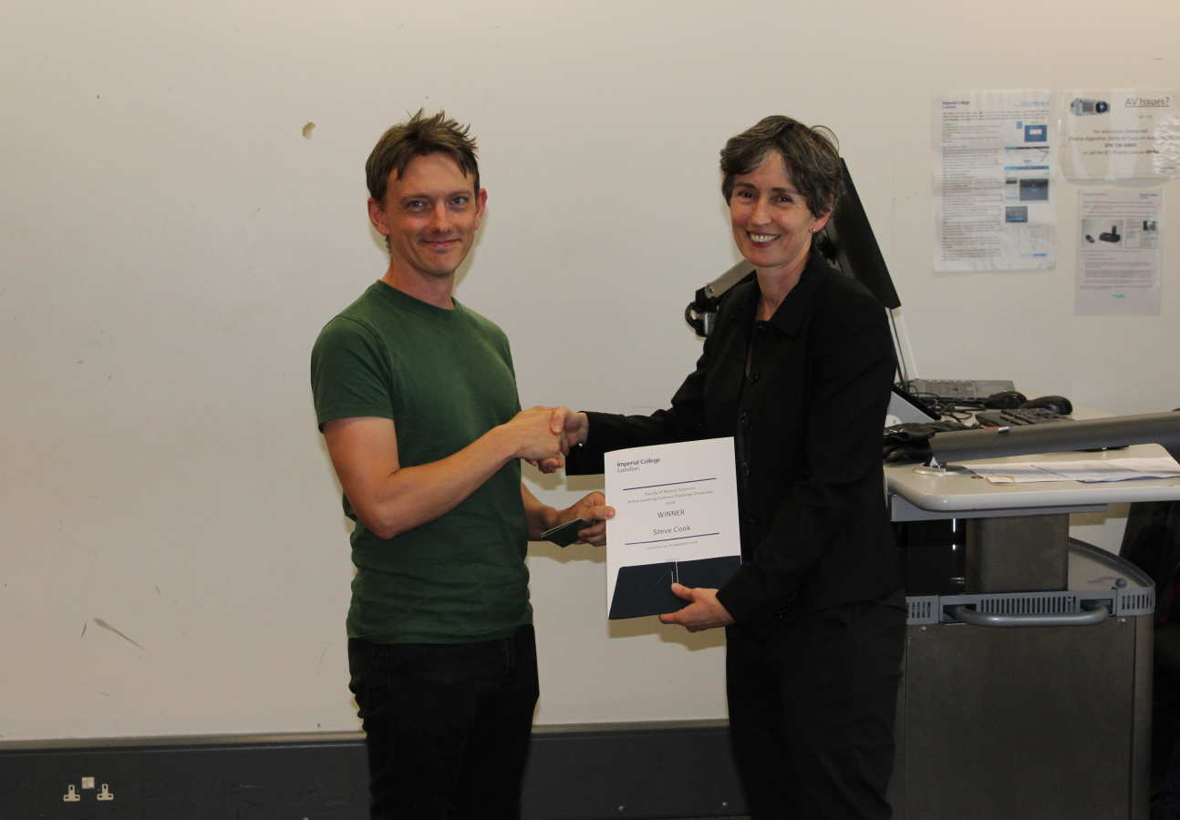 Steve Cook accepting his certificate