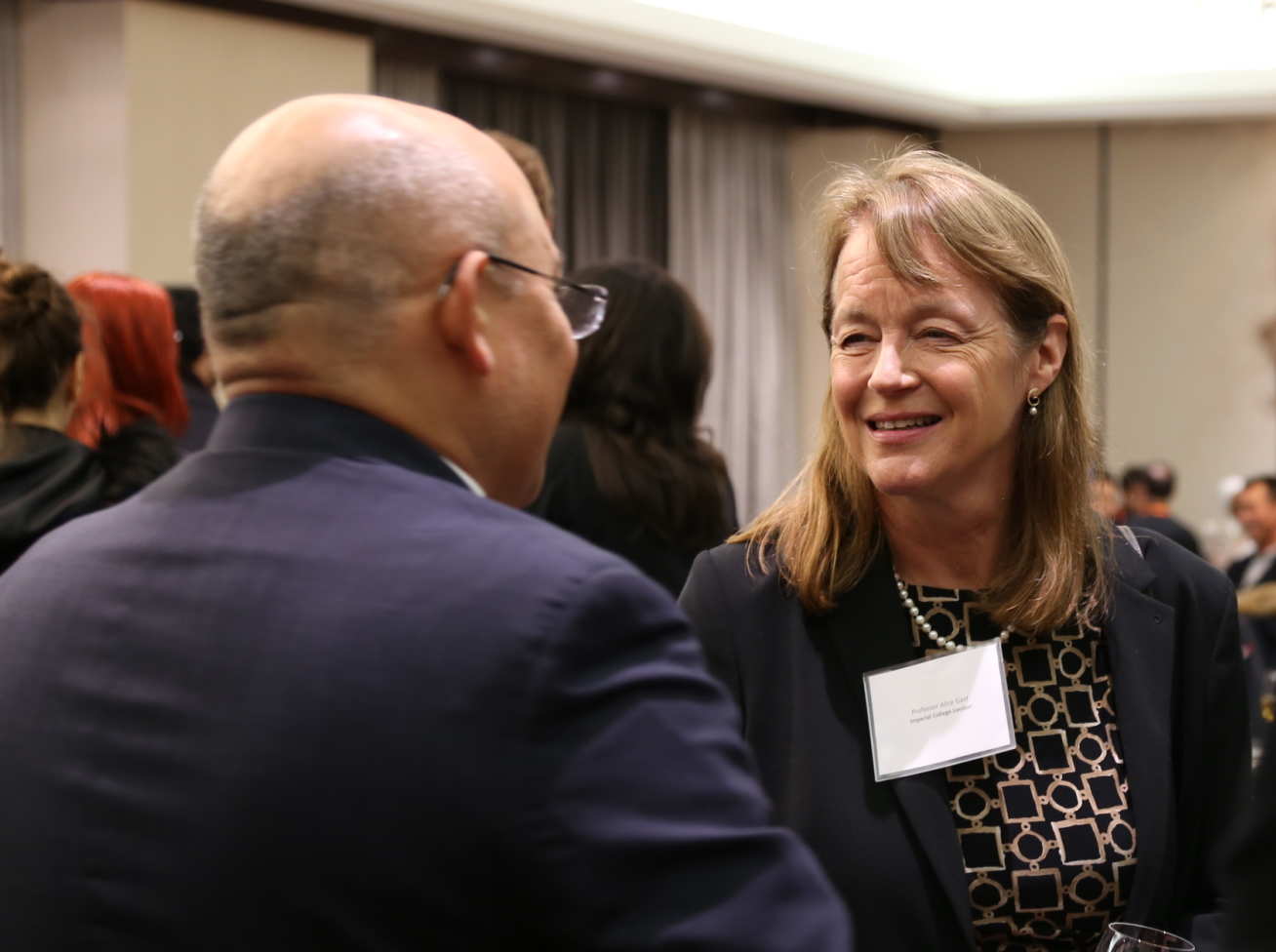 President Alice Gast met alumni and collaborators at an Imperial reception at AIChE