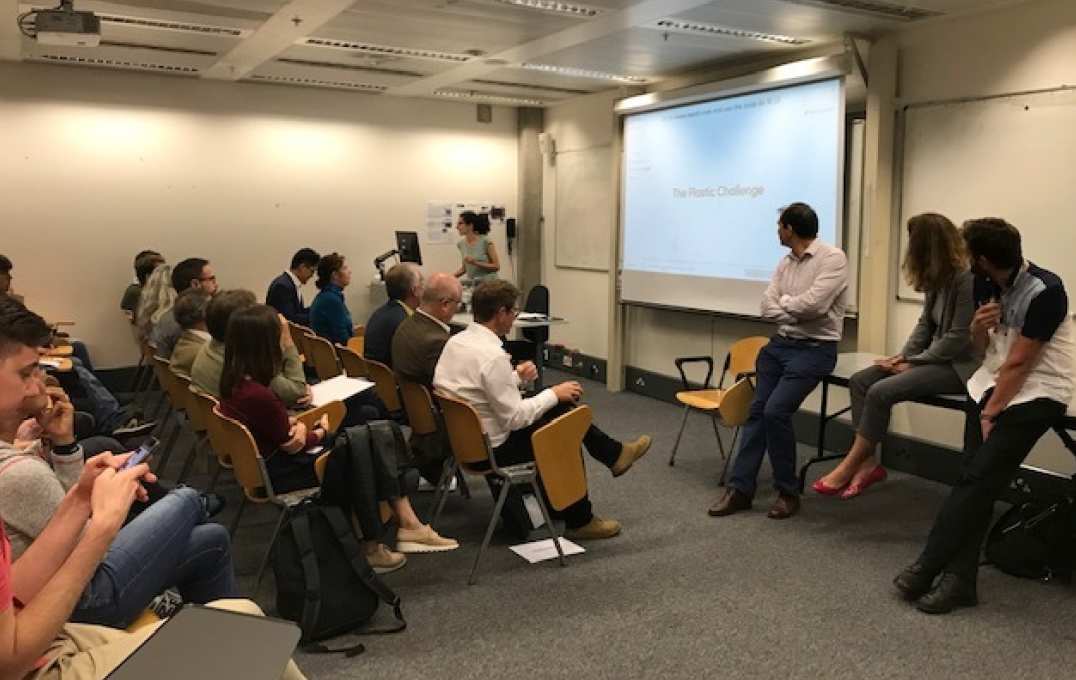 Panel member Giulia Bernardini using an interactive presentation in which the audience was asked to answer questions and contribute to the discussions via their phones