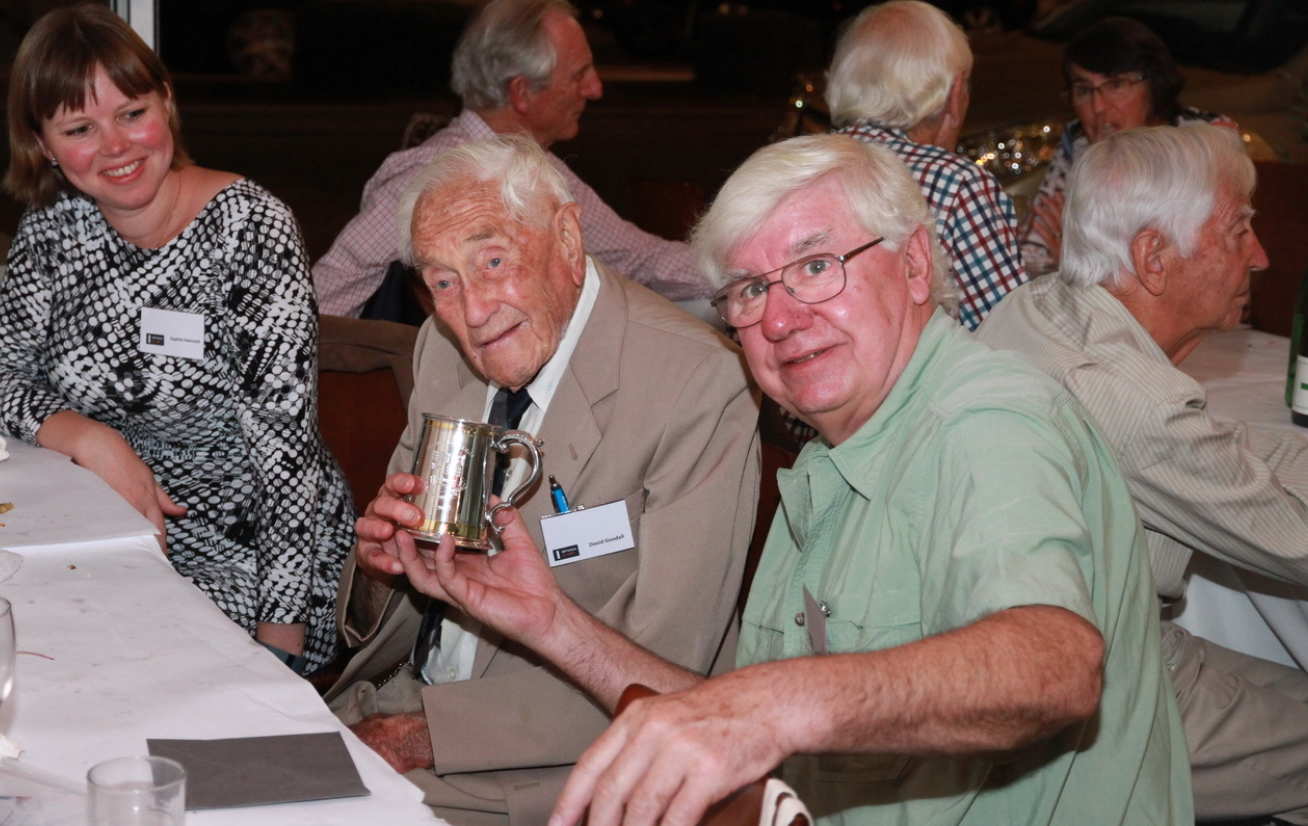 Ian Merker celebrating David Goodall's 103rd birthday