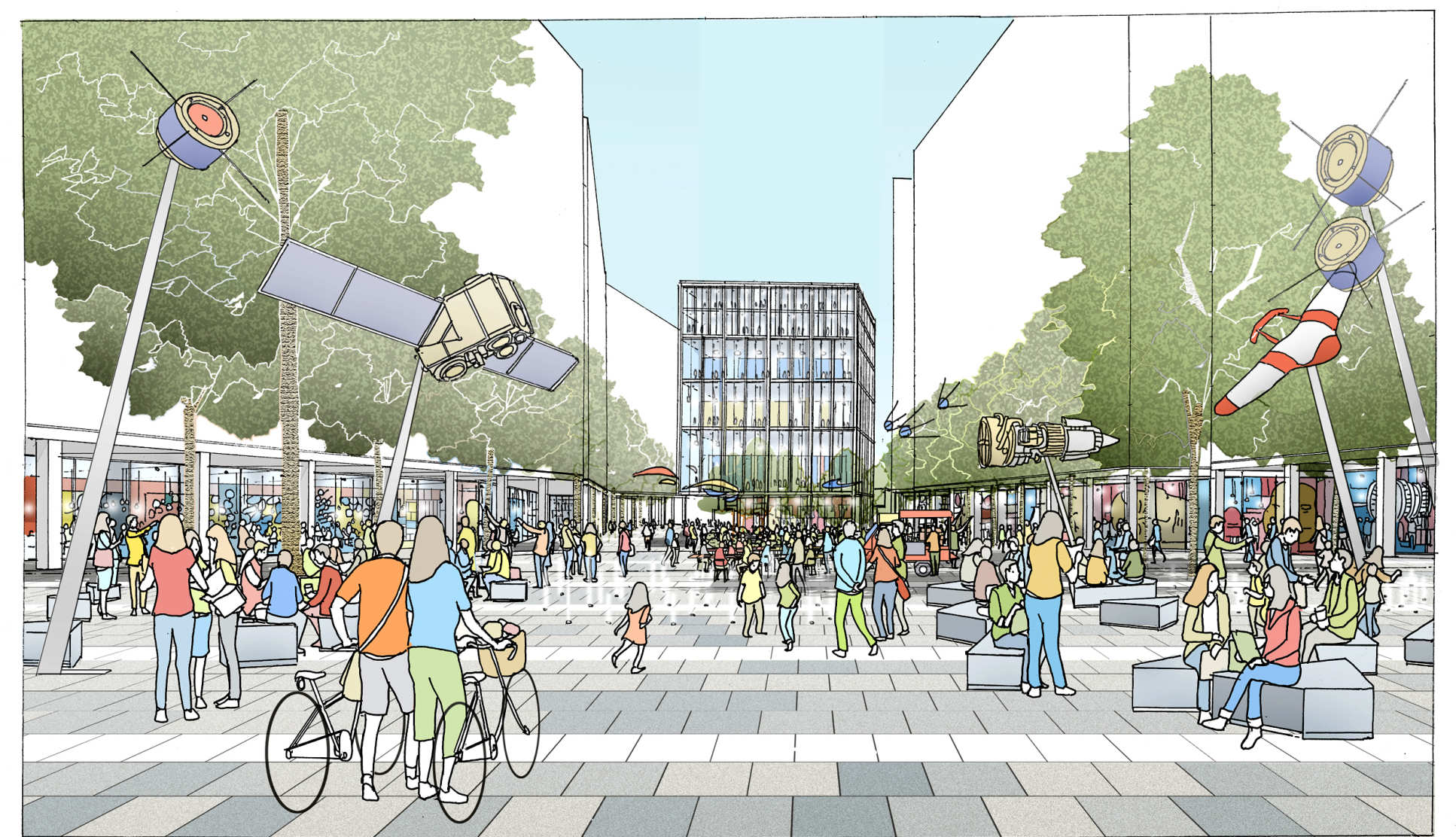 Artist's impression of a public space