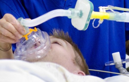 Patient being administered anaesthesia