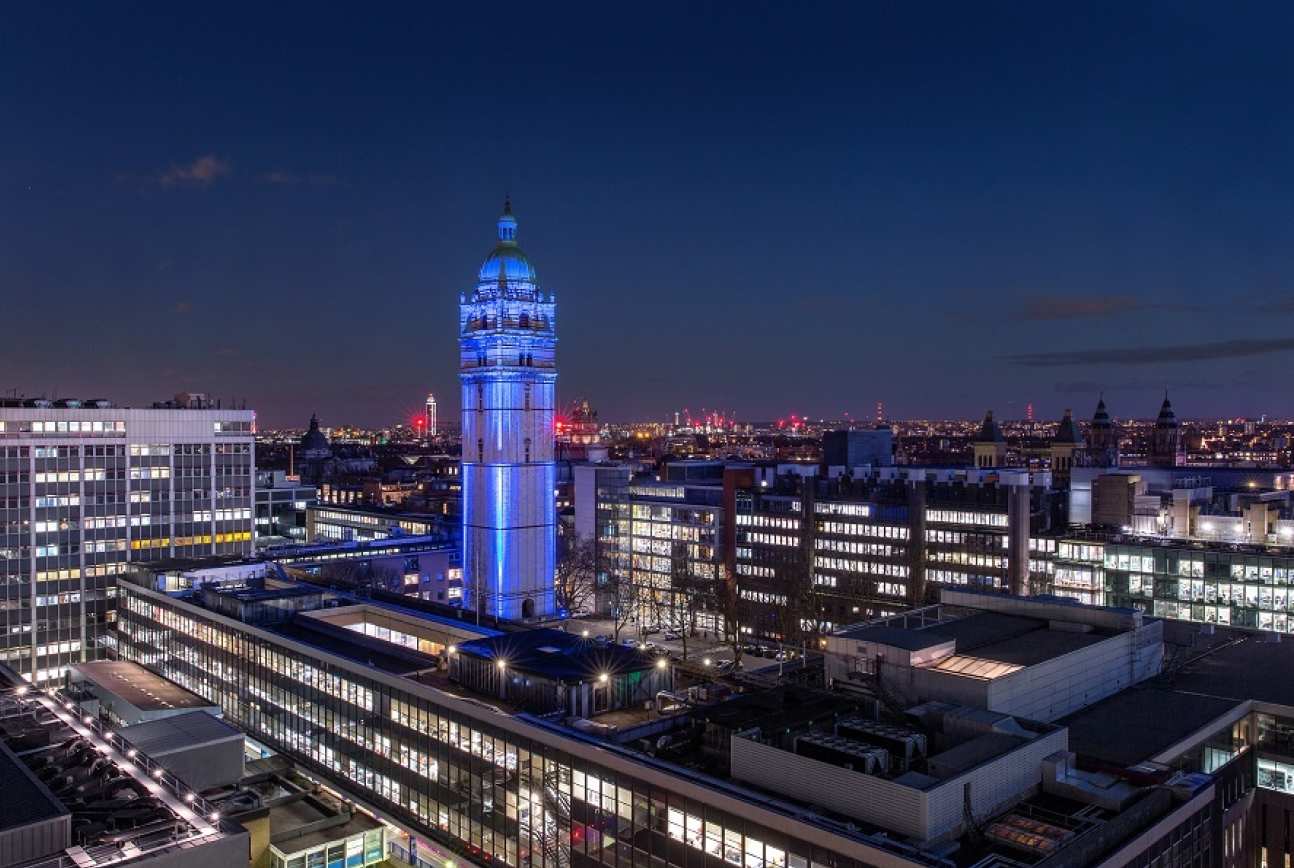 Queen's Tower at night