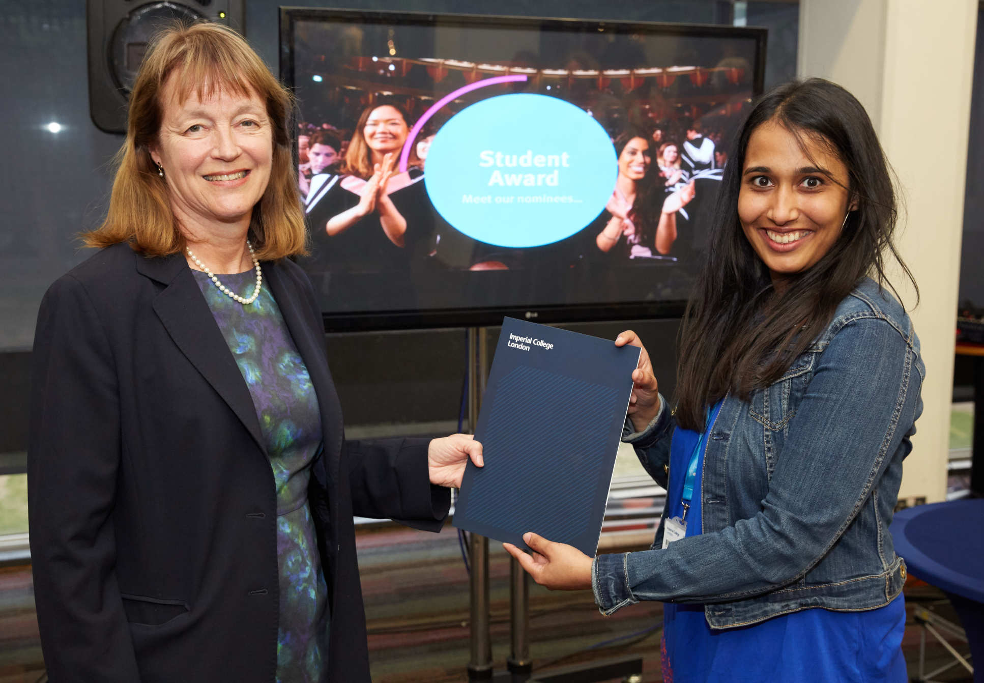 Ishita photographed with President Alice Gast