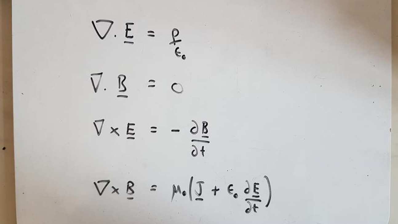 Maxwell’s equations on a whiteboard