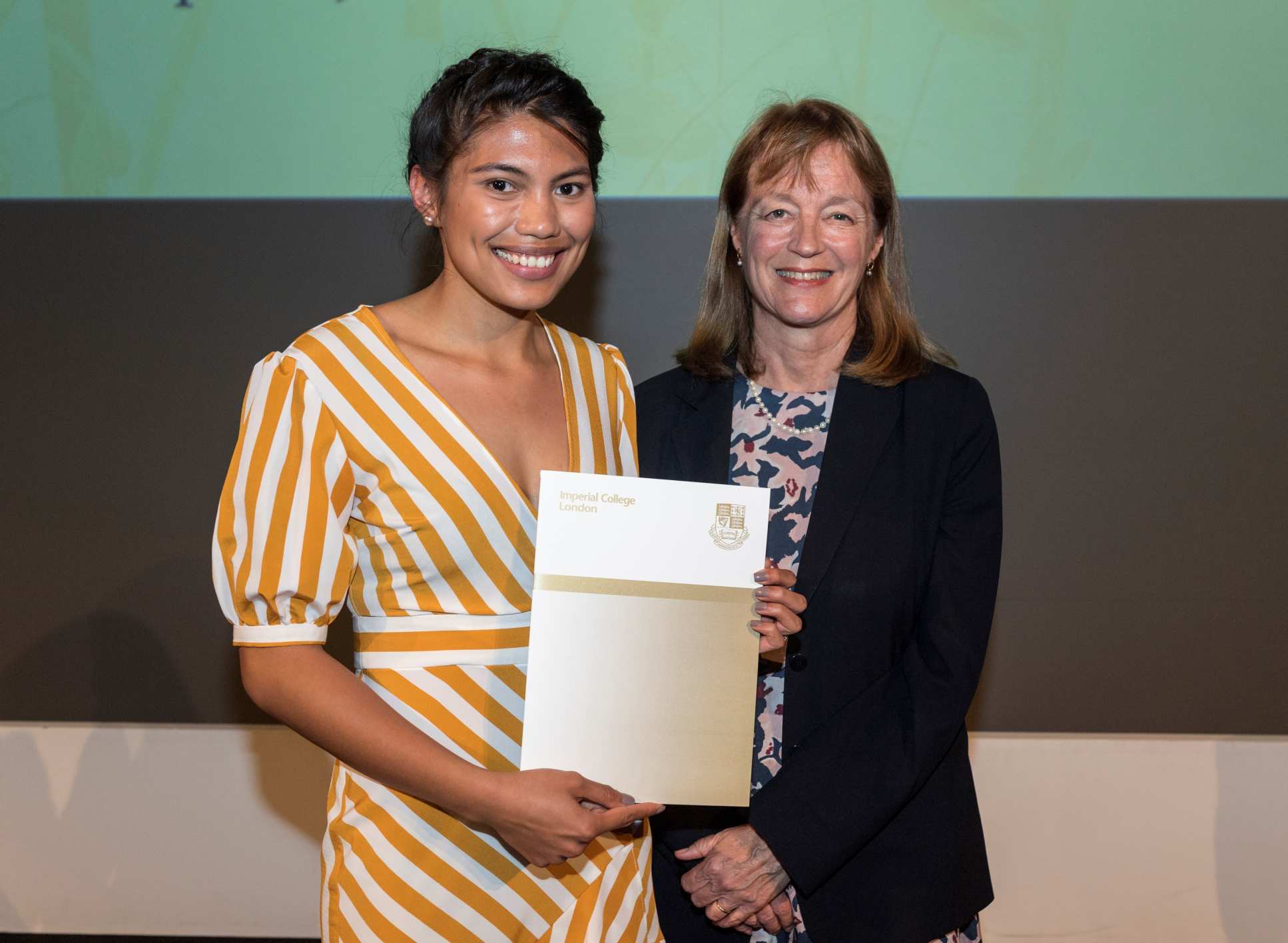 Mica Toloso-Wright with President Alice Gast