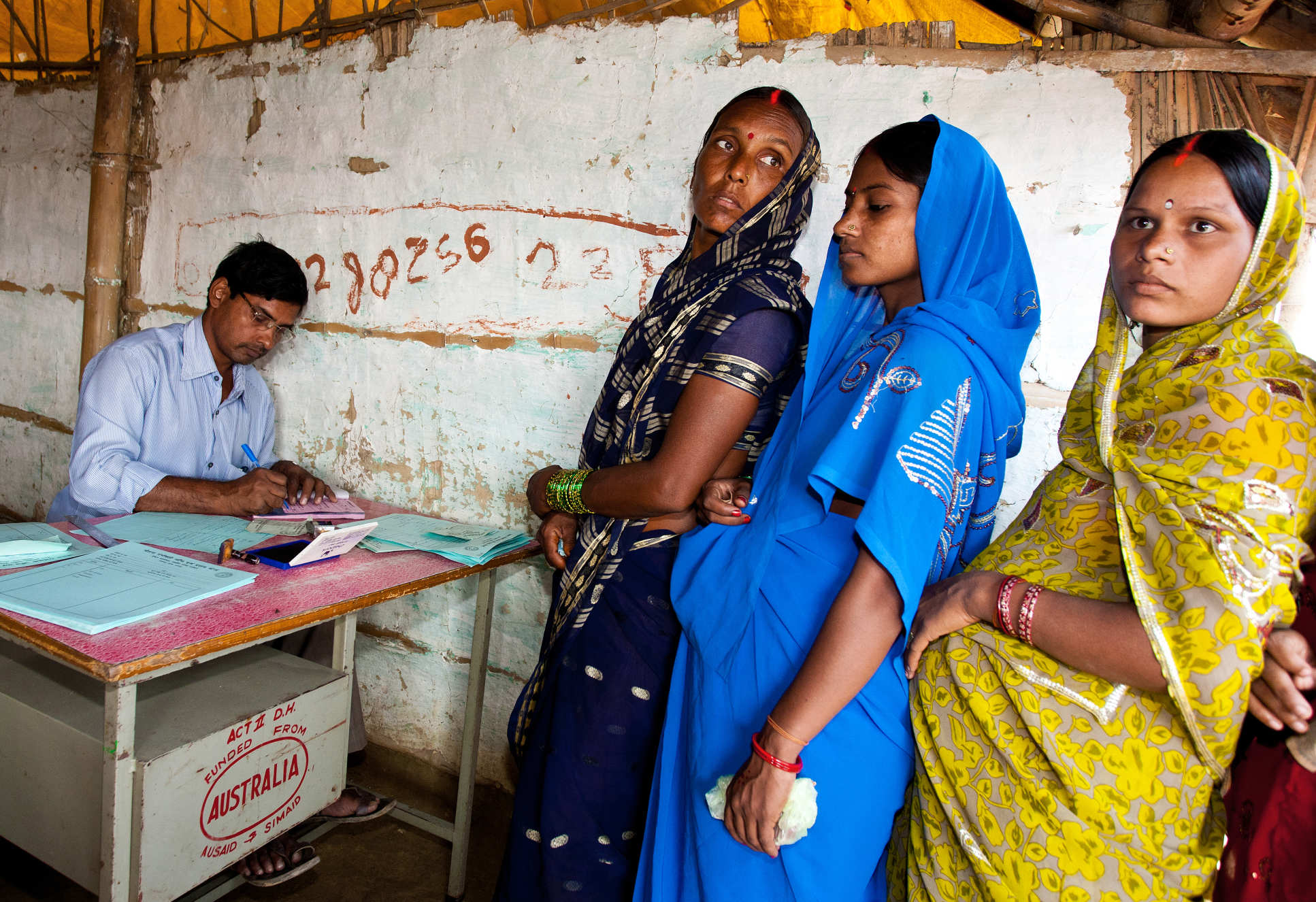 Women at a rural pregnancy clinic in Adapur, Bihar State, India