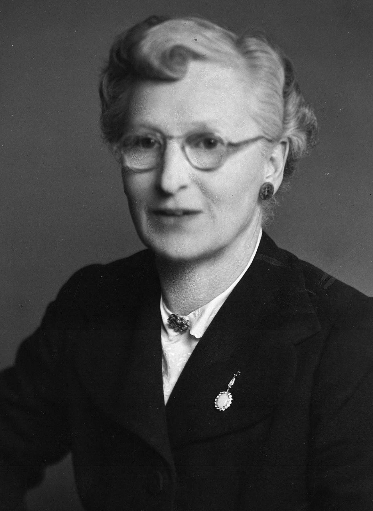 black and white photo of a woman