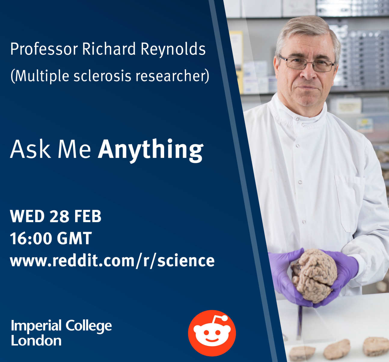 A poster publicising Professor Reynolds's live Q&A session