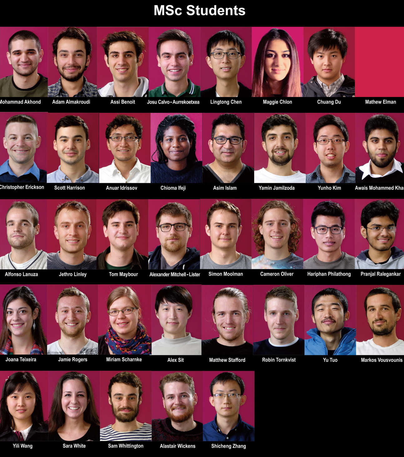 MSc students 2016