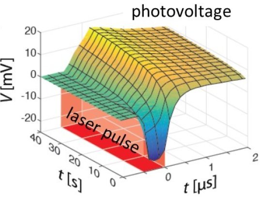 Transient of the transient photovoltage measurements of a perovskite solar cell