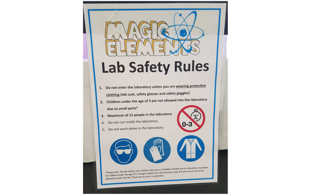 Safety first  - Lab safety rules poster on display