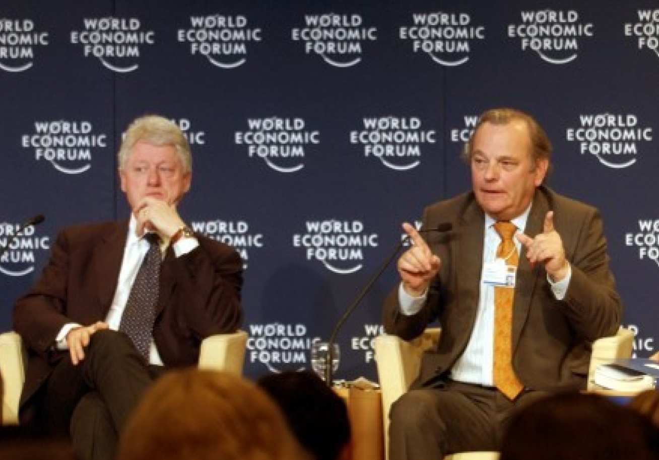 At the World Economic forum alongside Bill Clinton