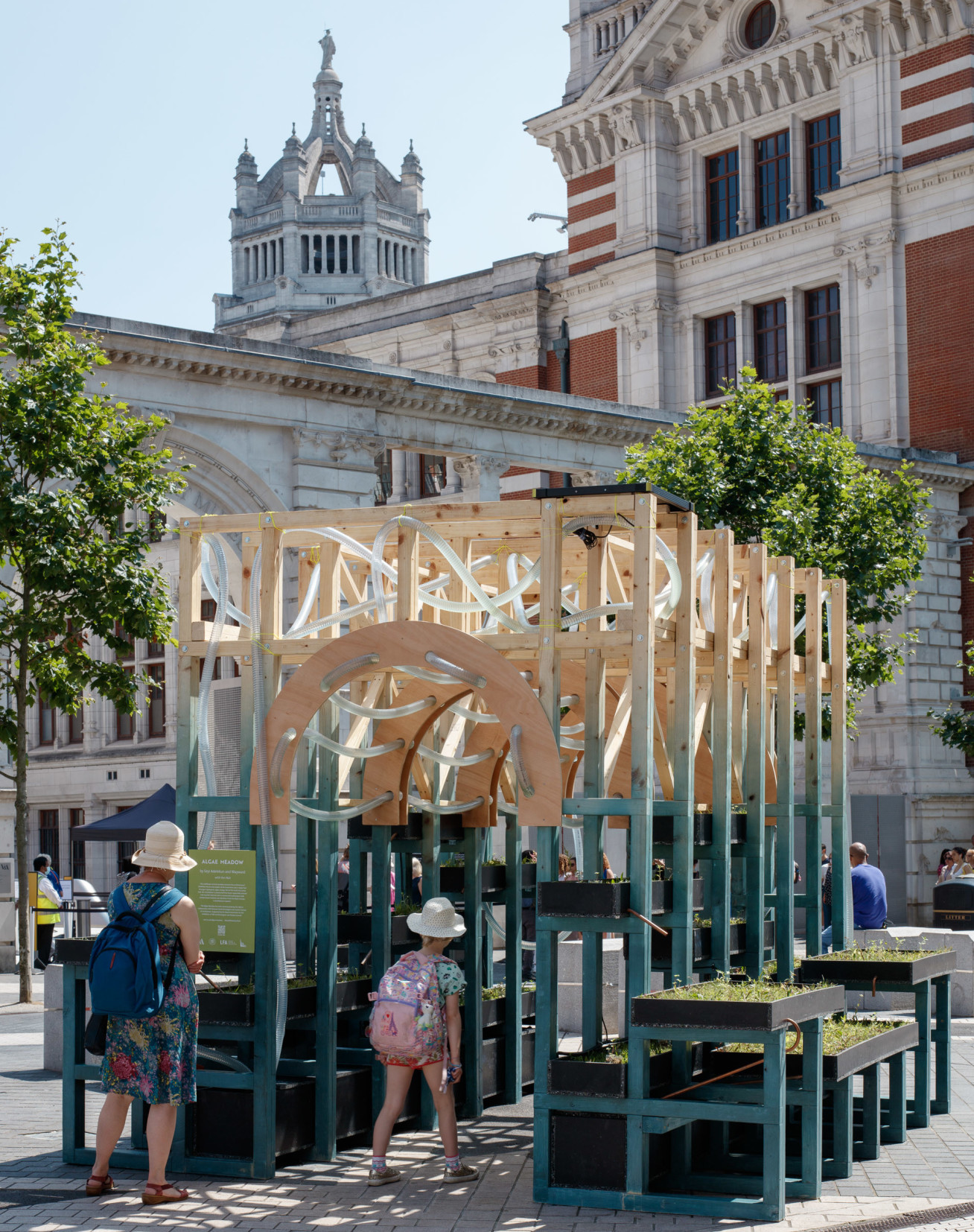 The Home Away from Hive installation, a wooden structure on Exhibition Road (Credit: Luke O'Donovan)