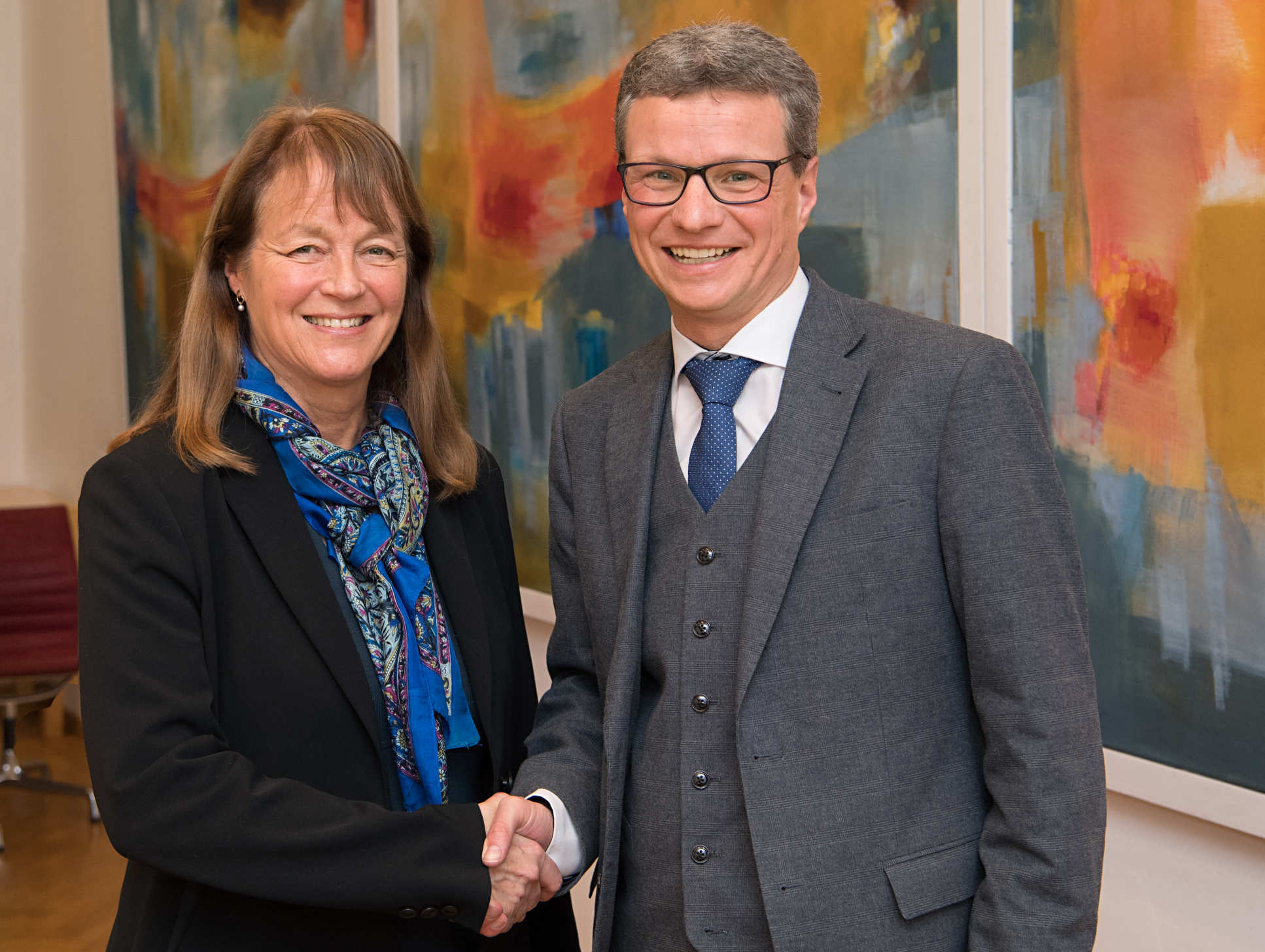 President Alice Gast with Minister Bernd Sibler