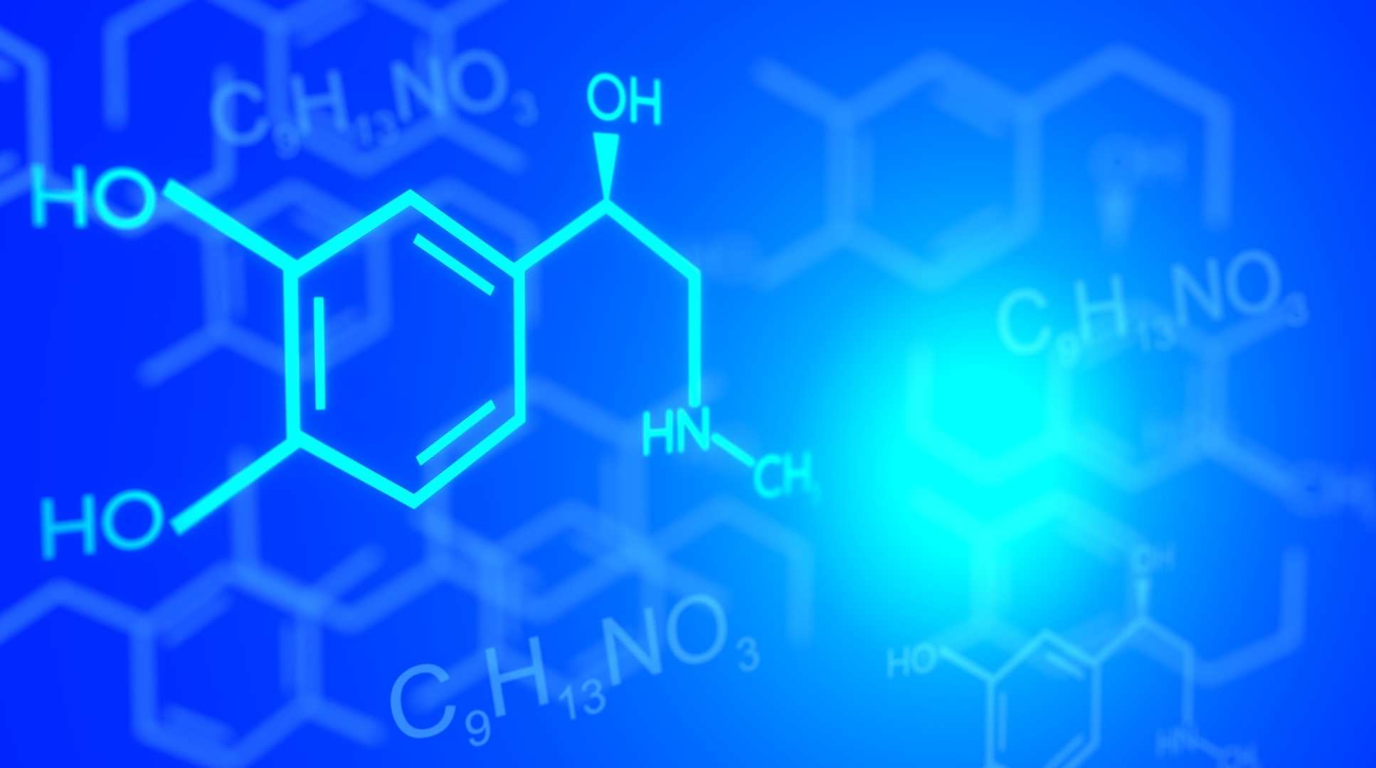 chemical formula on blue background