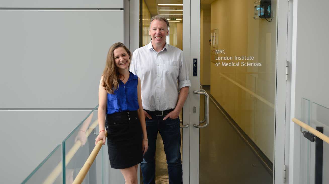 Professor David Carling, Professor of Biochemistry at the College,and Lucy Penfold, Postdoctoral Research Associate at the College