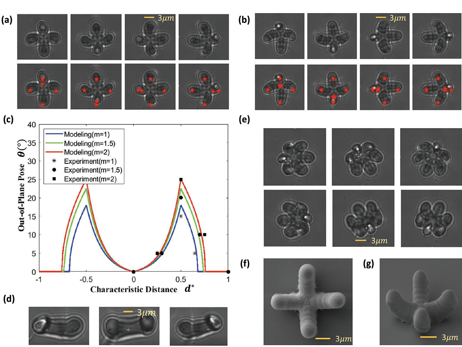 Experiments for power intensity distributed control (control strategy B) for various microrobots.