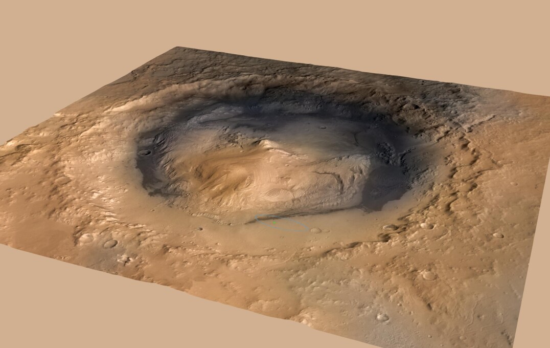Image of Mars' Gale crater without its lake - how it looks today