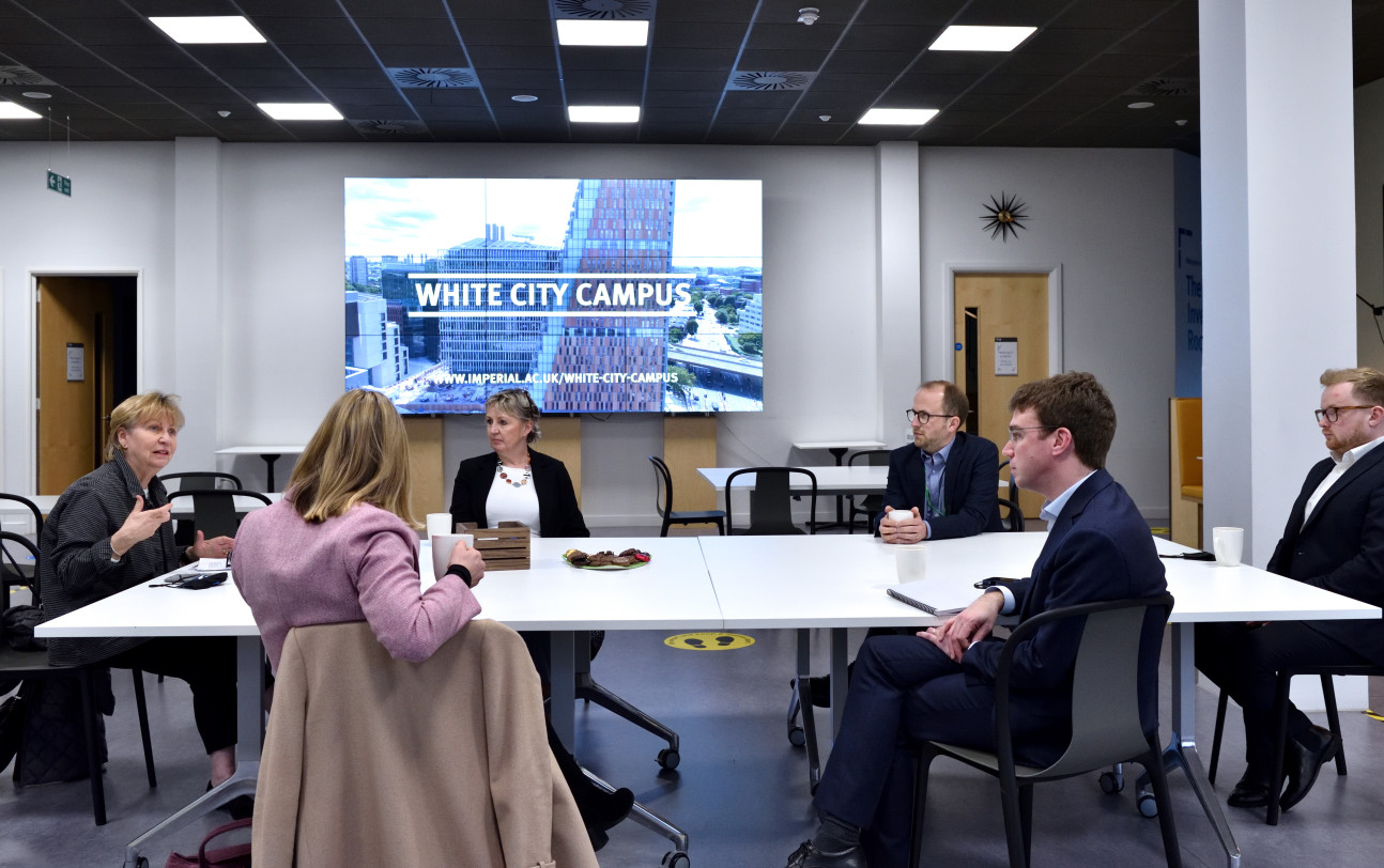 Professor Maggie Dallman speaking to Justine Greening