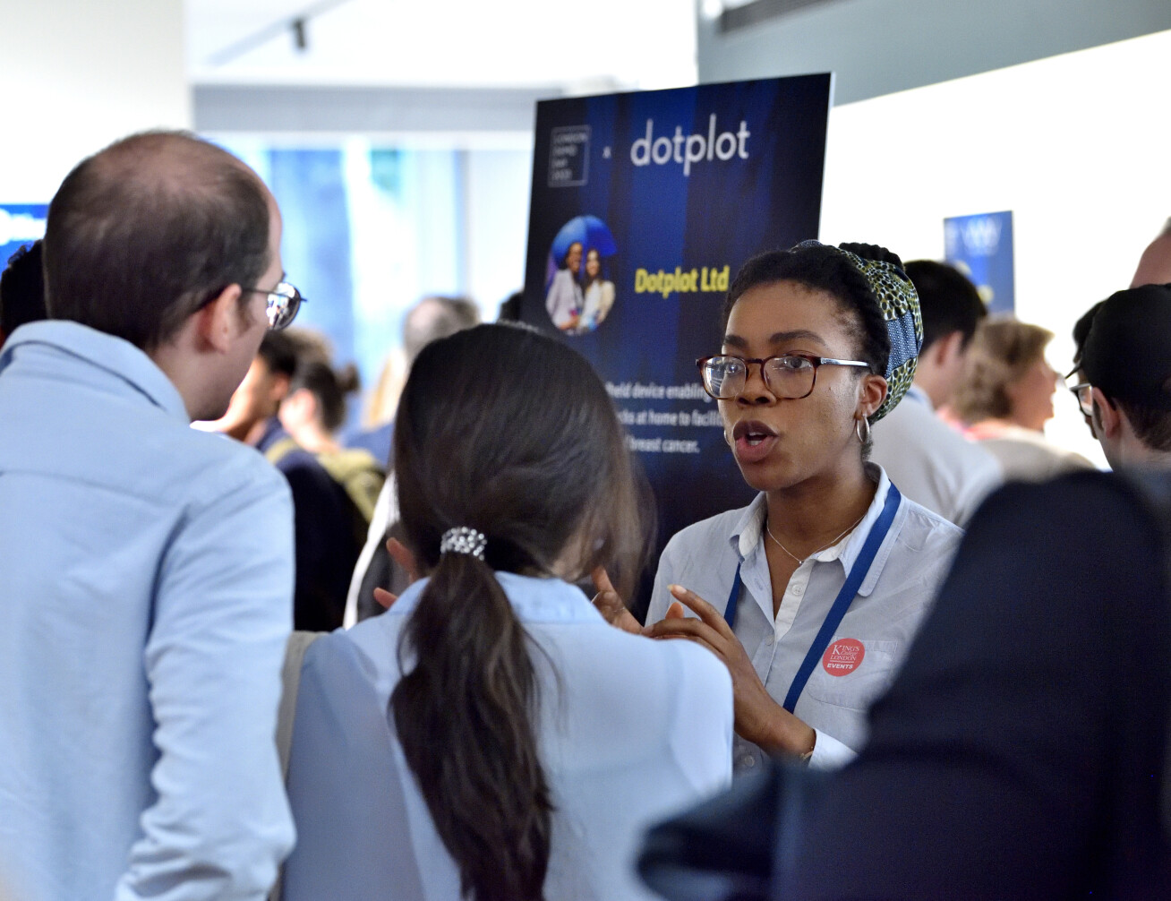 Founder of Dotplot at a networking event
