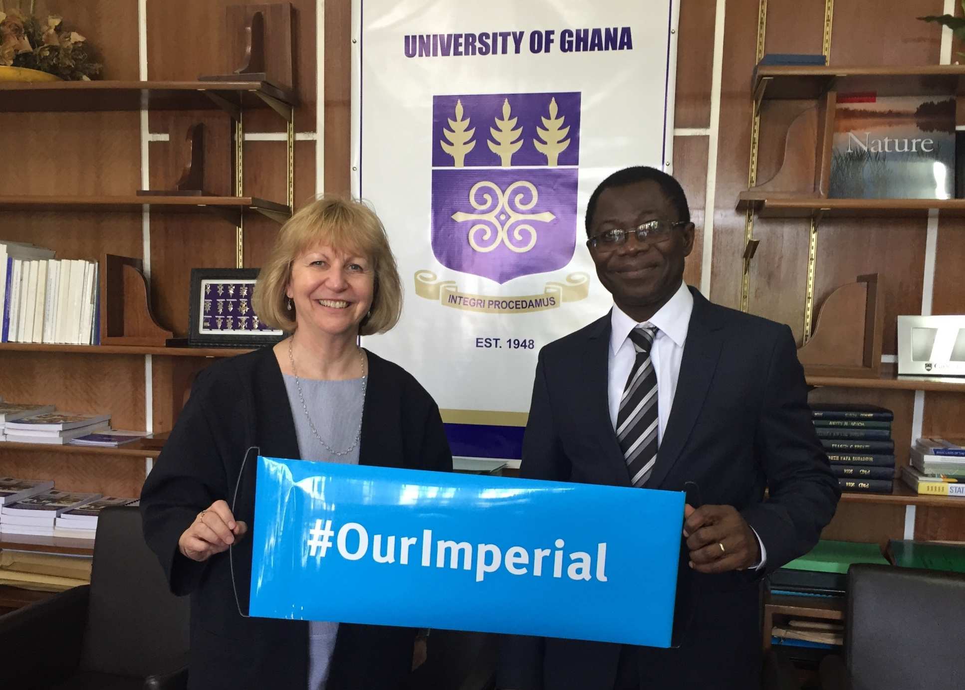 Professor Dallman met with Professor Samuel Kwame Offei, Pro-Vice Chancellor of academic partnerships at the University of Ghana and an Imperial alumnus.
