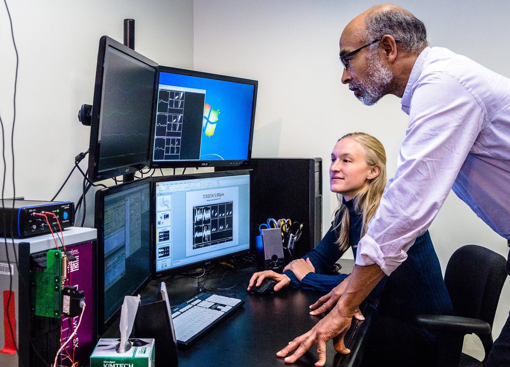 emery brown looking at computer screen