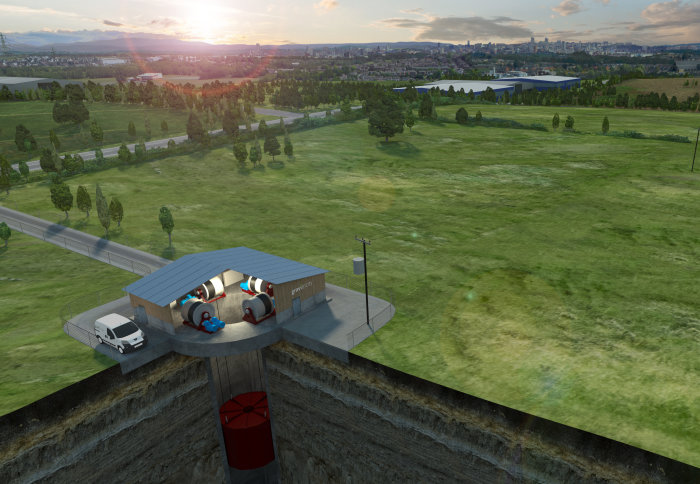 Artists impression of a Gravitricity installation