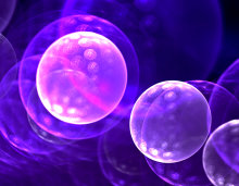 Purple circles representing artificial cells