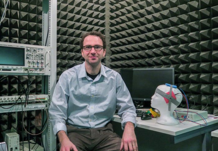 Dr Reichenbach in Imperial's sound-proof anti-echo chamber, where he conducts his research