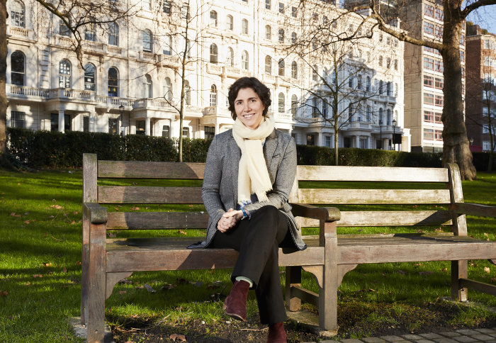 Dr Mirabelle Muuls sitting in Princes Gardens