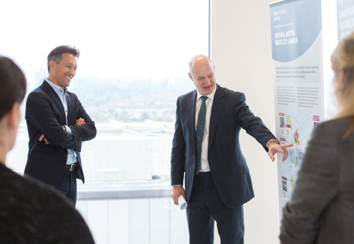 Dirk Hoke, CEO of Airbus Defence and Space, with Professor David Gann CBE, Vice President (Innovation) at Imperial