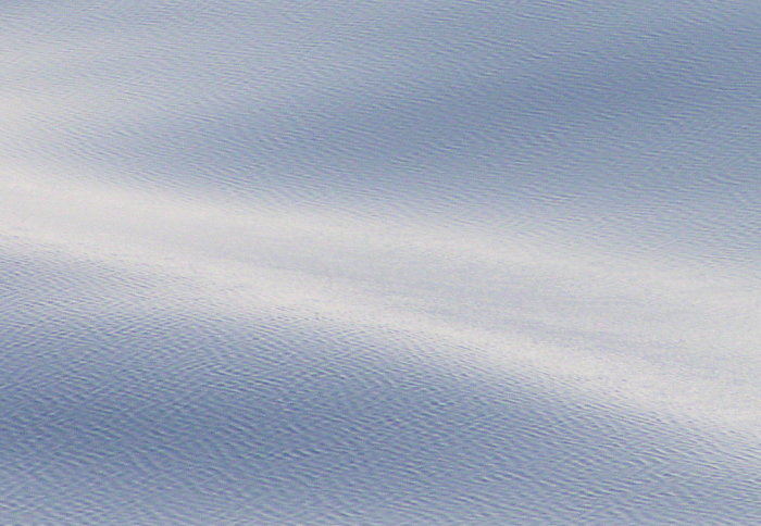 Smaller-scale ripples seen on the surface of a wavy sea