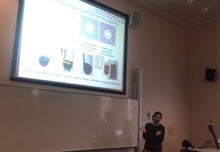 Prof Milo Shaffer discussing nanopolyelectrolytes